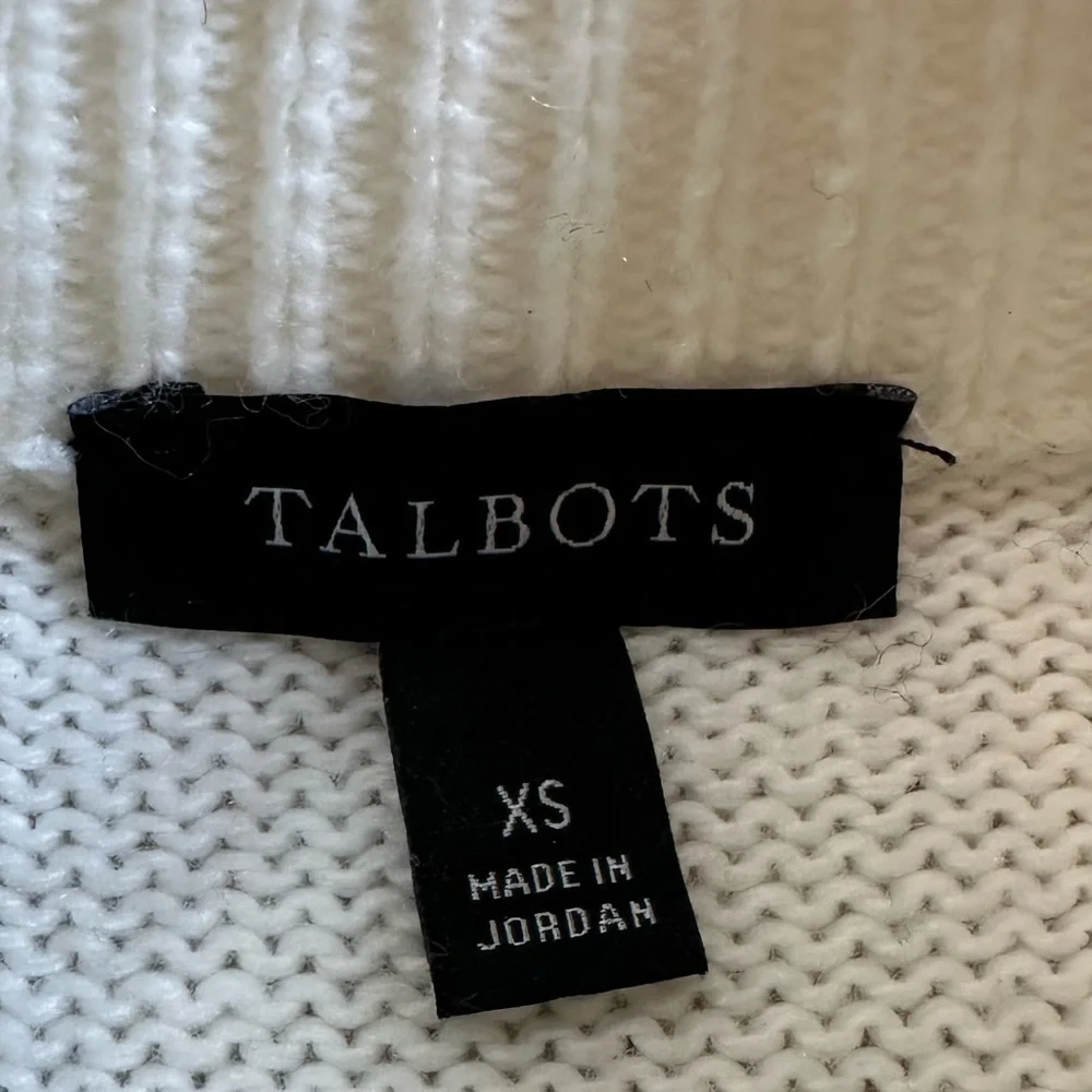 Talbots Cream Cable-Knit Sweater with Button Details - Picture 2 of 4